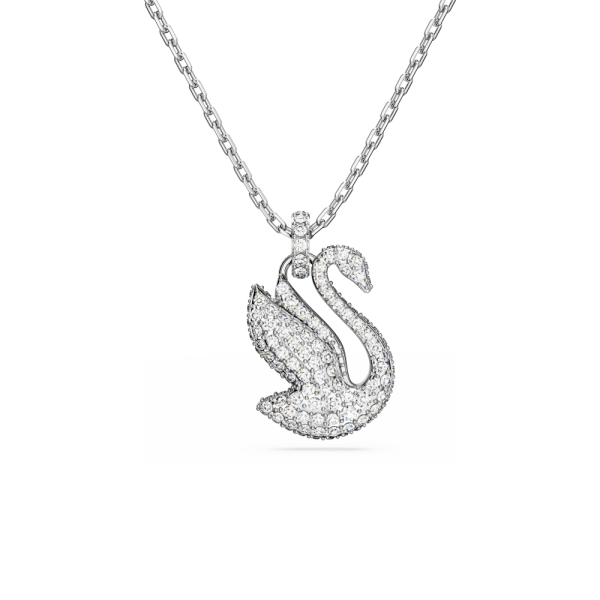 Pingente Swarovski Iconic Swan Cisne Médio Branco Lacado a Ródio