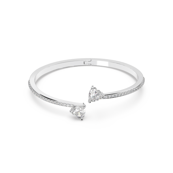 Bracelete Swarovski Attract Soul Coração Branca Lacado a Ródio