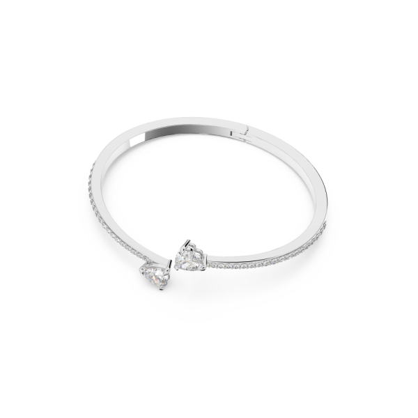 Bracelete Swarovski Attract Soul Coração Branca Lacado a Ródio