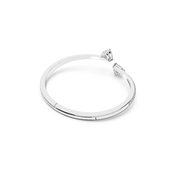Bracelete Swarovski Attract Soul Coração Branca Lacado a Ródio