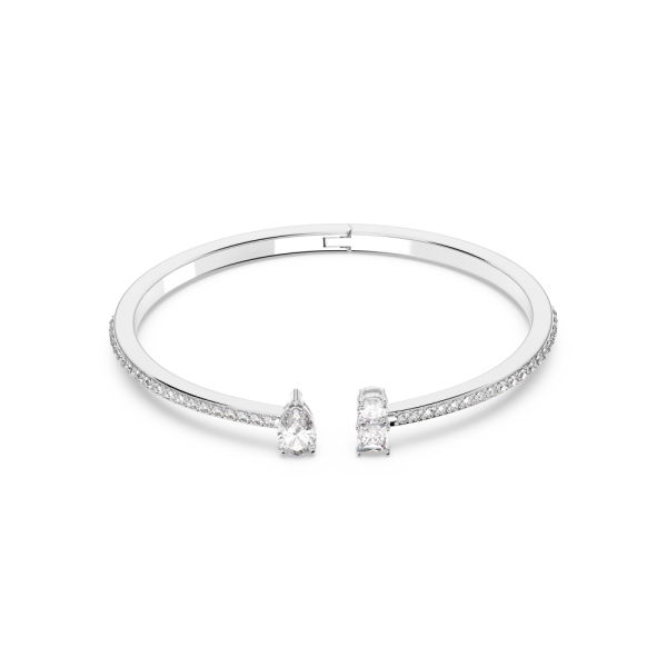 Bracelete Swarovski Attract Combinação de Lapidações Branca Lacado a Ródio