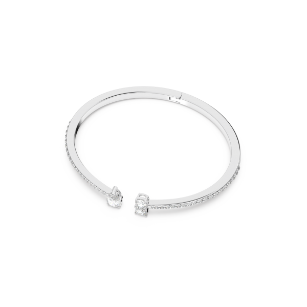 Bracelete Swarovski Attract Combinação de Lapidações Branca Lacado a Ródio