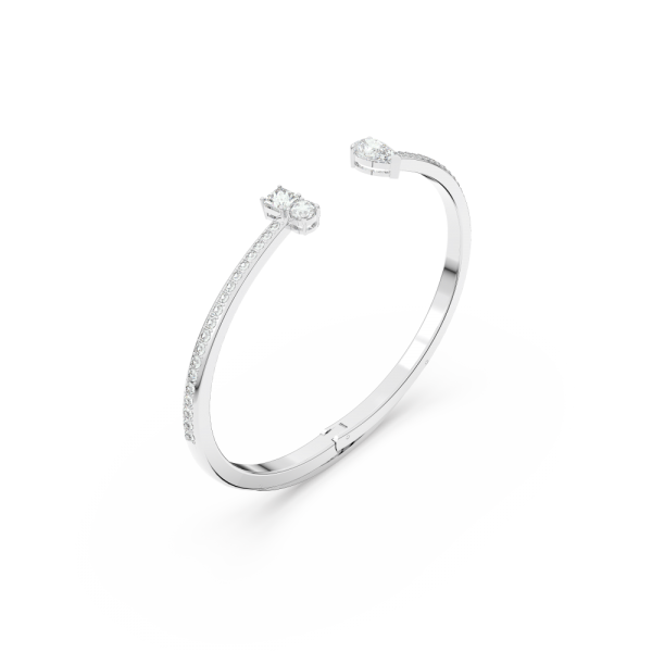 Bracelete Swarovski Attract Combinação de Lapidações Branca Lacado a Ródio