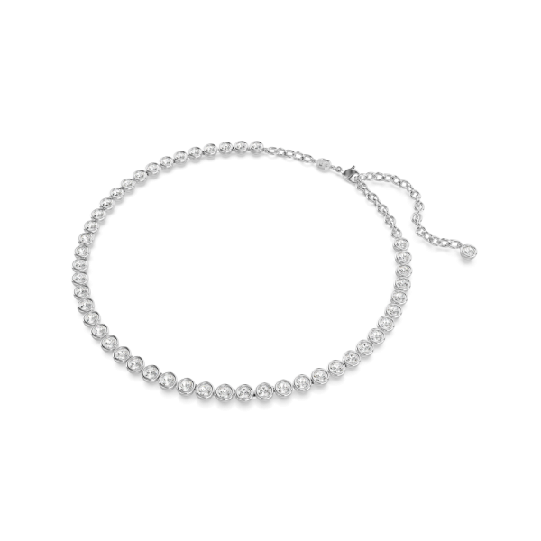 Colar Swarovski Imber Tennis Lapidação redonda Branco Lacado a ródio