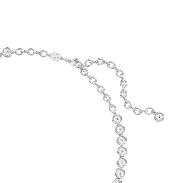 Colar Swarovski Imber Tennis Lapidação redonda Branco Lacado a ródio