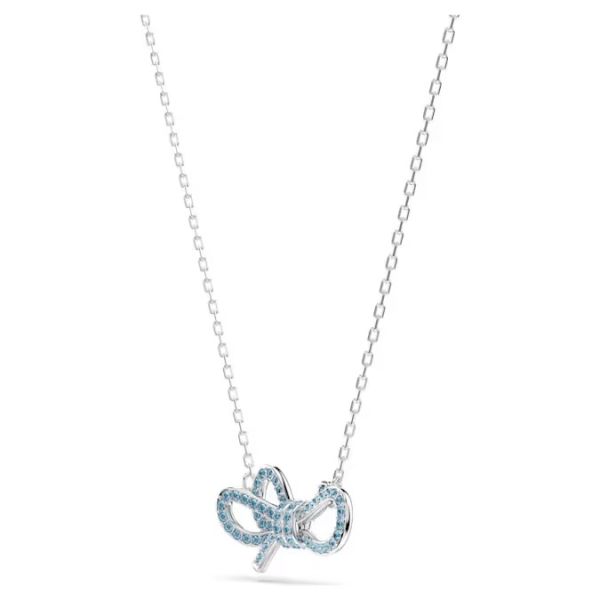 Conjunto Swarovski Lifelong Bow Laço Azul Lacado a Ródio