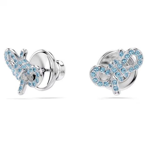 Conjunto Swarovski Lifelong Bow Laço Azul Lacado a Ródio