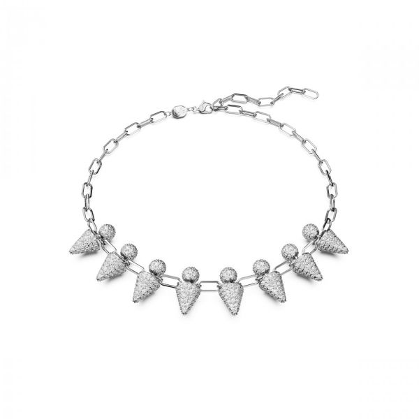 Luna necklace Moon White Rhodium plated
