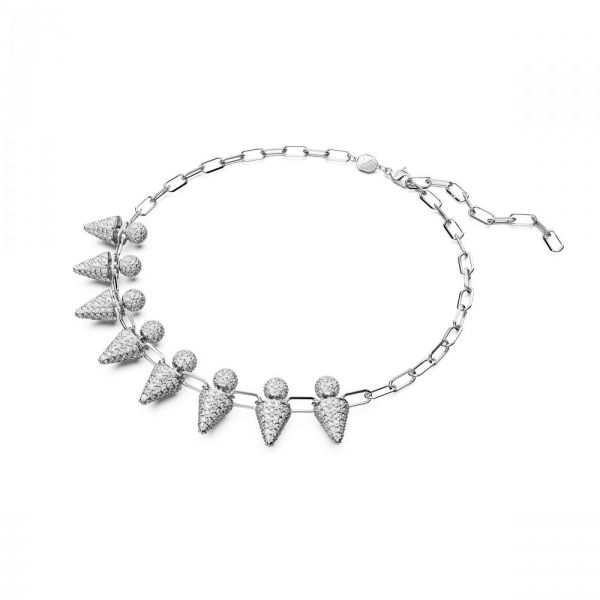 Luna necklace Moon White Rhodium plated