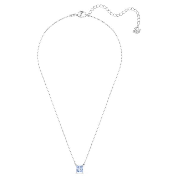 Pingente Swarovski Matrix Lapidação quadrada Azul Lacado a Ródio