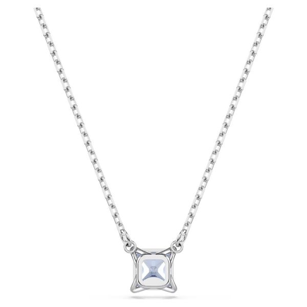 Pingente Swarovski Matrix Lapidação quadrada Azul Lacado a Ródio