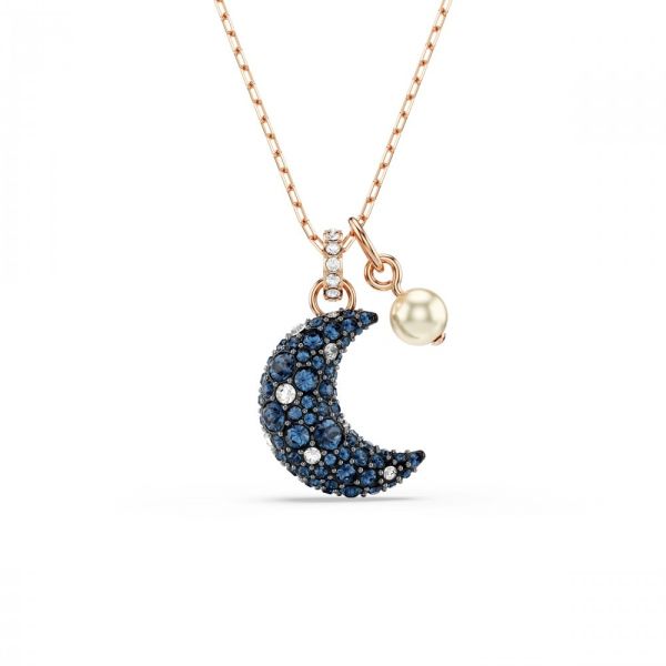 Pingente Swarovski Sublima Crystal Pearl Lua Multicor Lacado a rosa dourado