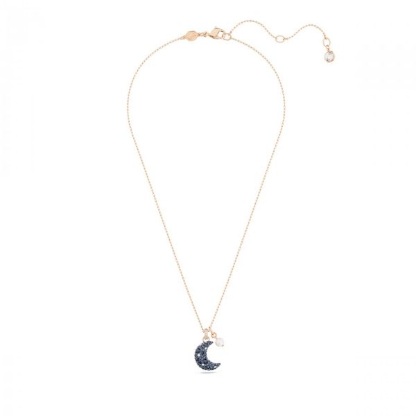 Pingente Swarovski Sublima Crystal Pearl Lua Multicor Lacado a rosa dourado