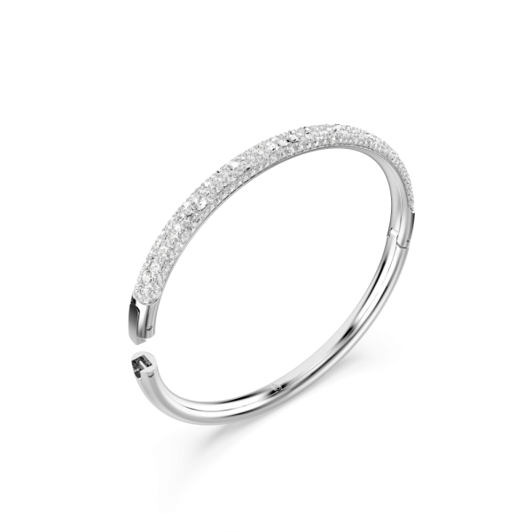 Bracelete Swarovski Meteora Snow pavé Branca Lacado a ródio