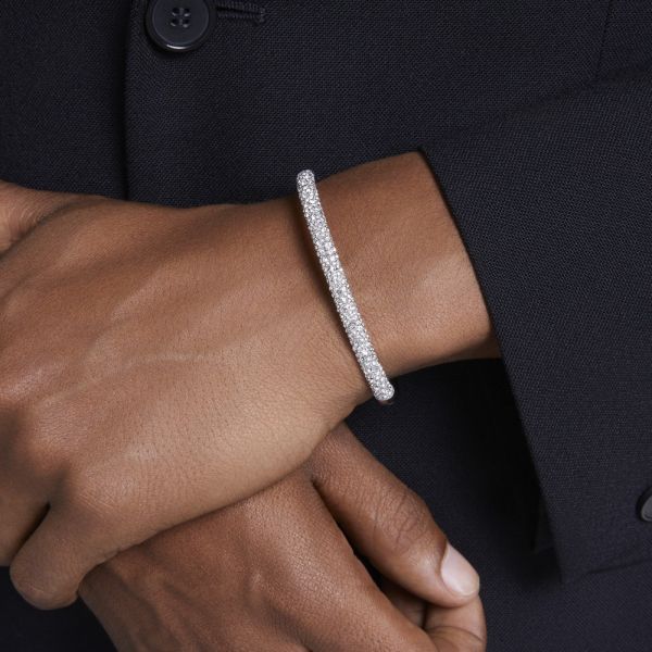 Bracelete Swarovski Meteora Snow pavé Branca Lacado a ródio