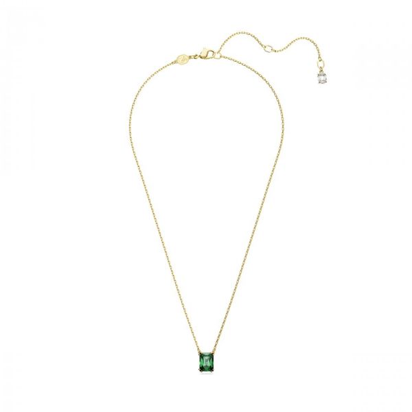 Pingente Swarovski Matrix Lapidação retangular Verde Lacado a dourado