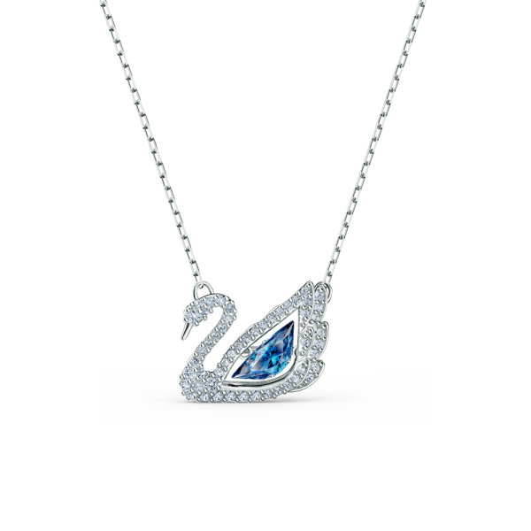 Colar Swarovski Dancing Swan Cisne Azul Lacado a Ródio