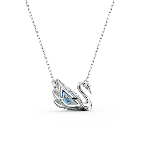 Colar Swarovski Dancing Swan Cisne Azul Lacado a Ródio