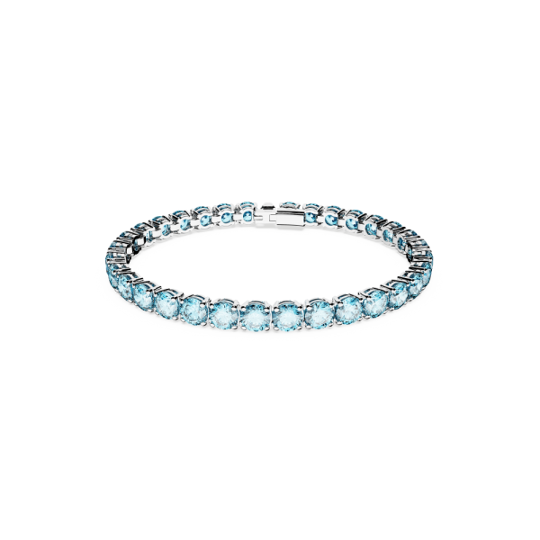 Pulseira Swarovski Matrix Tennis Lapidação redonda Azul Lacado a ródio