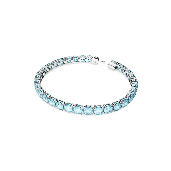 Pulseira Swarovski Matrix Tennis Lapidação redonda Azul Lacado a ródio