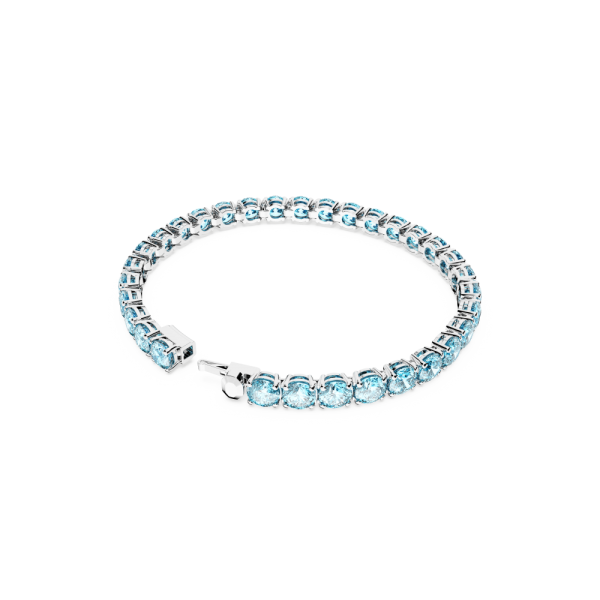 Pulseira Swarovski Matrix Tennis Lapidação redonda Azul Lacado a ródio