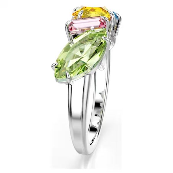 Anel Swarovski Gema Combinação de lapidações Multicor Lacado a ródio 60