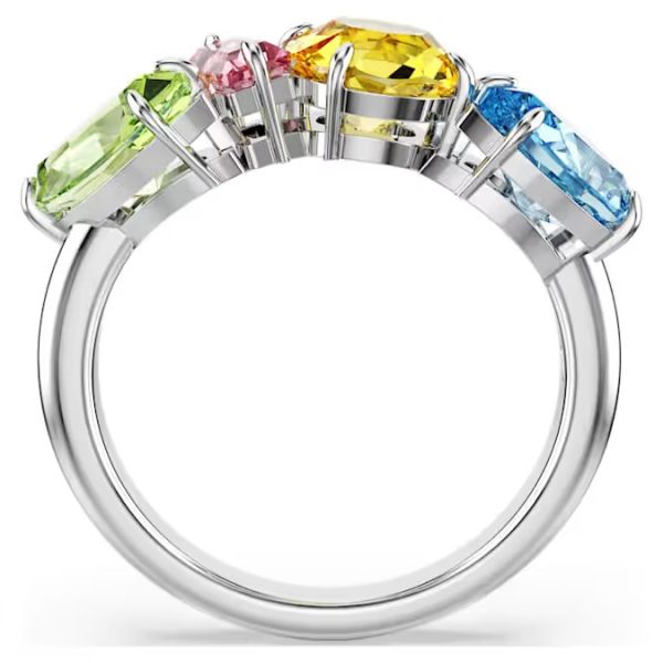 Anel Swarovski Gema Combinação de lapidações Multicor Lacado a ródio 60