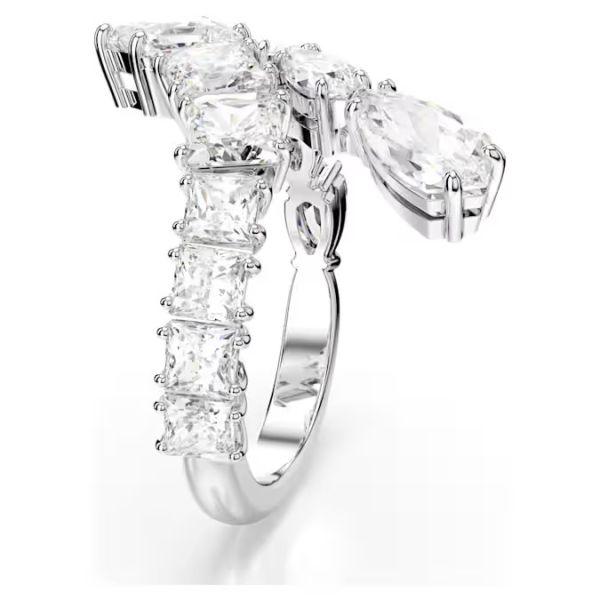 Anel Swarovski Matrix Combinação de lapidações Branco Lacado a ródio 58