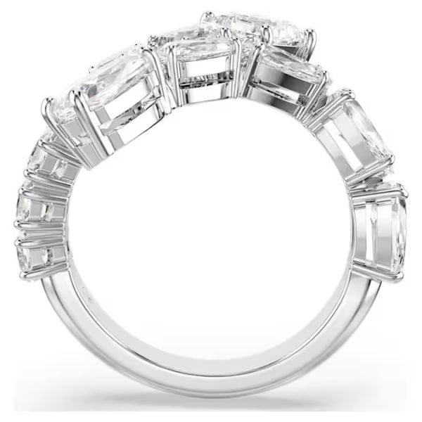 Anel Swarovski Matrix Combinação de lapidações Branco Lacado a ródio 55