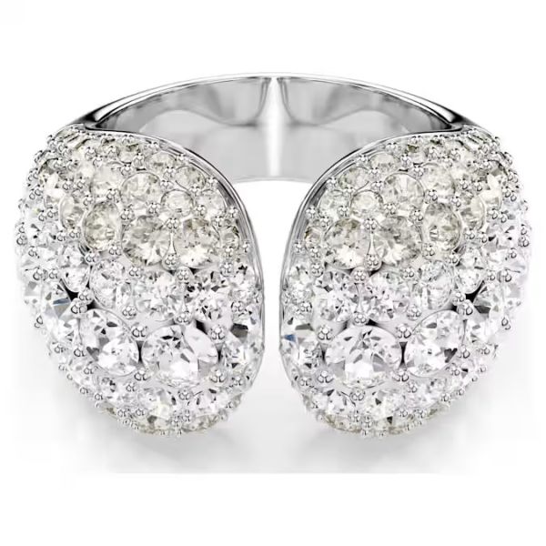 Anel Swarovski cocktail Sublima Lapidação redonda Branco Lacado a ródio 52