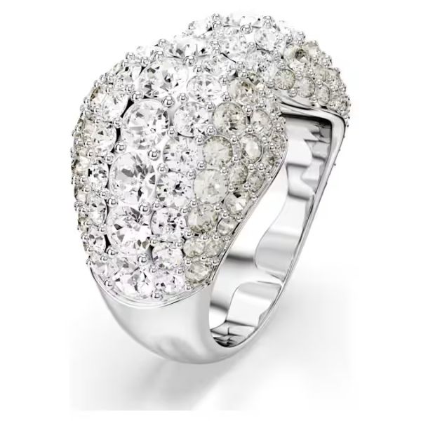 Anel Swarovski cocktail Sublima Lapidação redonda Branco Lacado a ródio 52