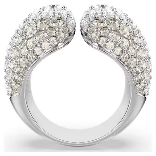 Anel Swarovski cocktail Sublima Lapidação redonda Branco Lacado a ródio 52