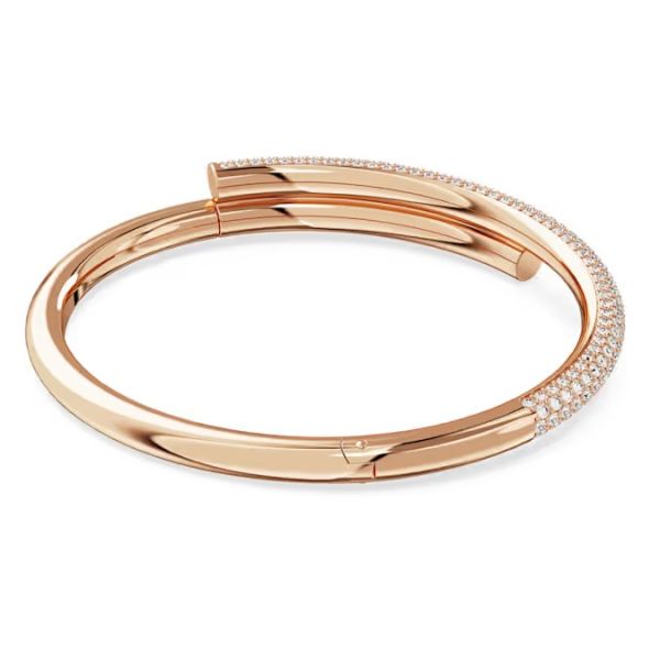 Bracelete Swarovski Dextera Fecho magnético Branca Lacado a rosa dourado S