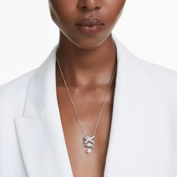 Pingente Swarovski Hyperbola Combinação de lapidações Branco Lacado a ródio