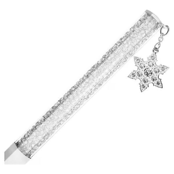 Esferográfica Swarovski Crystalline Modelo octagonal Floco de neve Branco Lacado a branco