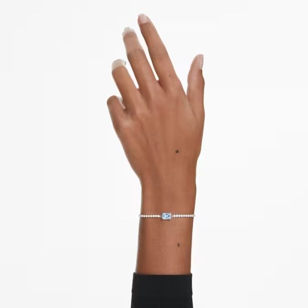 Pulseira Swarovski Matrix Tennis Combinação de lapidações Azul Lacado a ródio