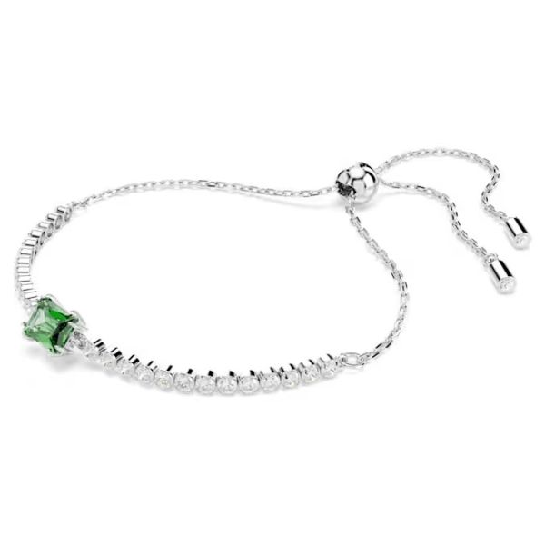 Pulseira Swarovski Matrix Tennis Combinação de lapidações Verde Lacado a ródio