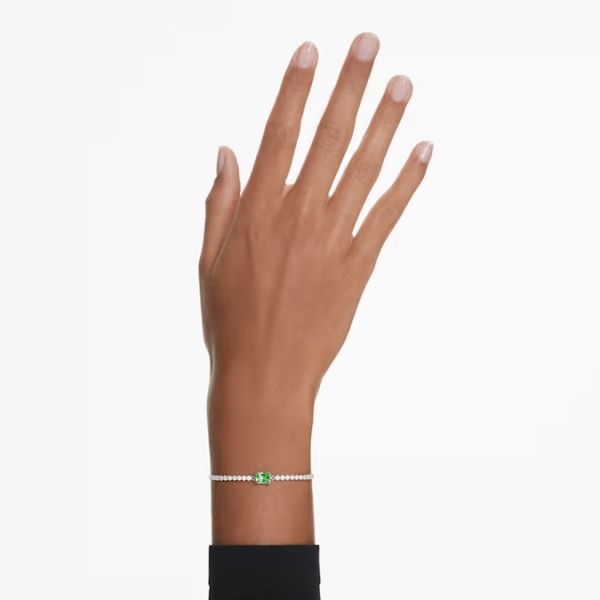 Pulseira Swarovski Matrix Tennis Combinação de lapidações Verde Lacado a ródio