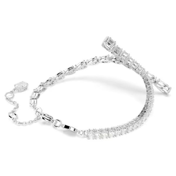 Pulseira Swarovski Matrix Combinação de lapidações Branca Lacado a ródio
