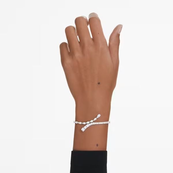 Pulseira Swarovski Matrix Combinação de lapidações Branca Lacado a ródio