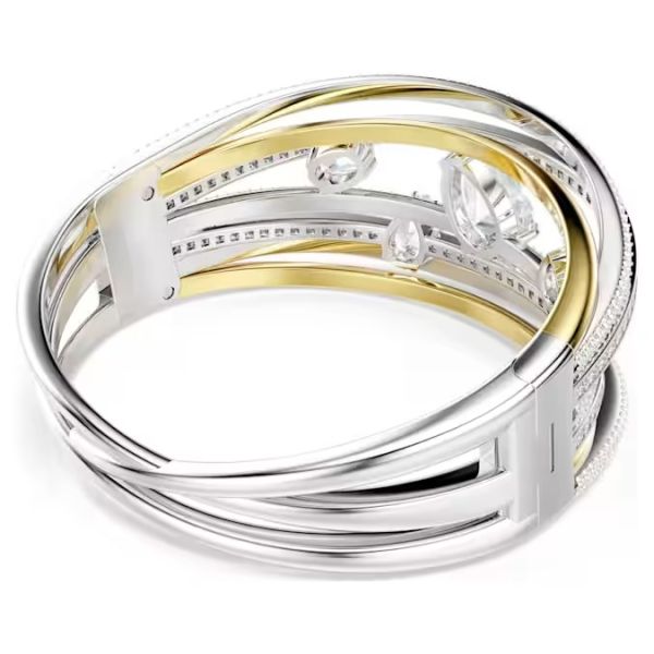 Bracelete Swarovski Hyperbola Combinação de lapidações Branca Acabamento de combinação de metais