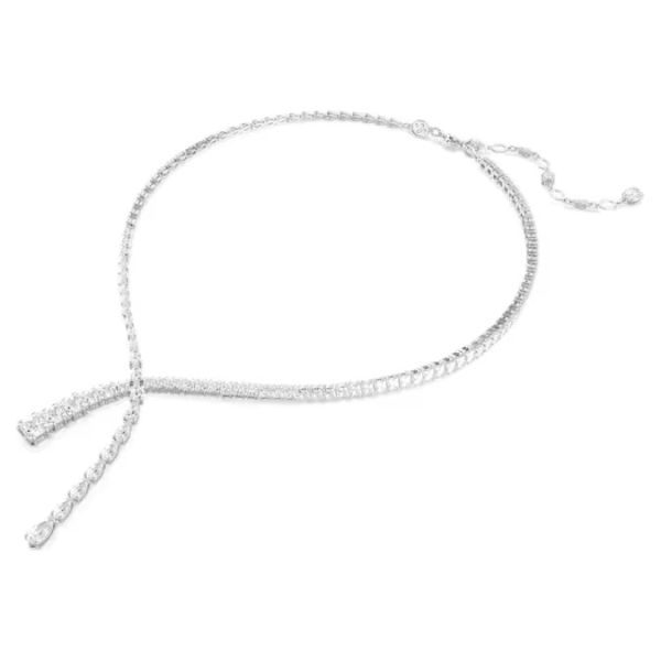 Colar Swarovski Y Matrix Combinação de lapidações Branco Lacado a ródio