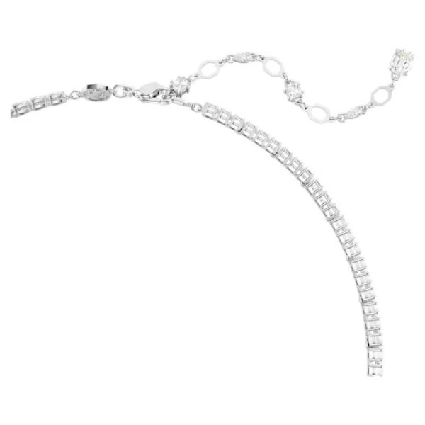 Colar Swarovski Y Matrix Combinação de lapidações Branco Lacado a ródio