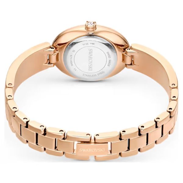 Relógio Swarovski Crystal Rock Oval Fabrico suíço Bracelete Swarovski em cristal Cinzento Acabamento em rosa dourado