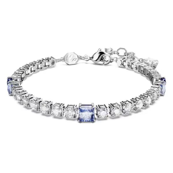 Pulseira Swarovski Matrix Tennis Combinação de Lapidações Azul Lacado a Ródio