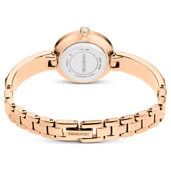 Relógio Swarovski Matrix Bangle Fabrico suíço Bracelete em cristal Cinzento Acabamento em rosa dourado