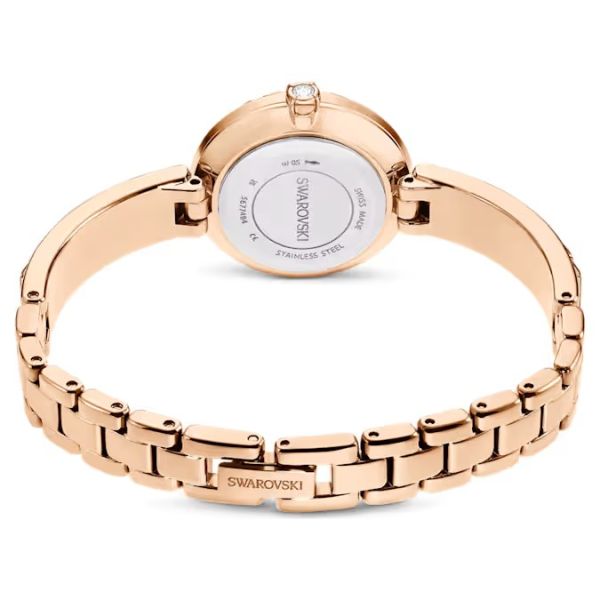 Relógio Swarovski Matrix Bangle Fabrico suíço Bracelete em cristal Tom Dourado rosa Acabamento em rosa dourado