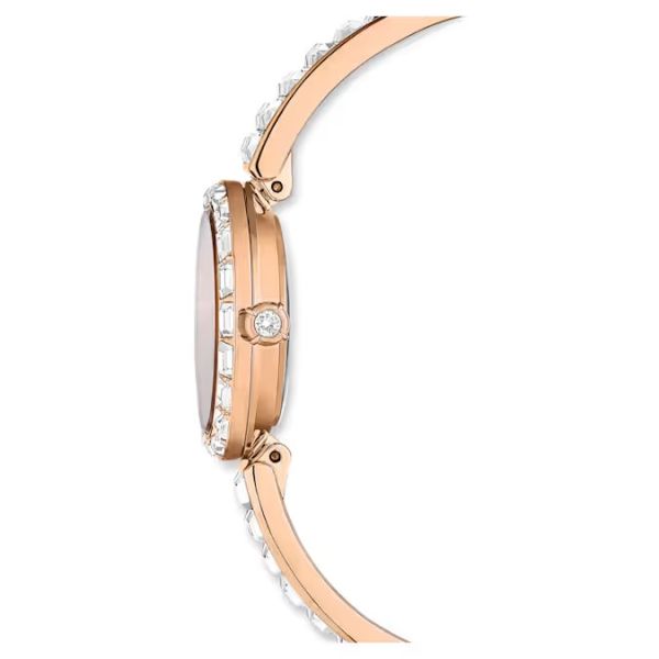 Relógio Swarovski Matrix Bangle Fabrico suíço Bracelete em cristal Tom Dourado rosa Acabamento em rosa dourado
