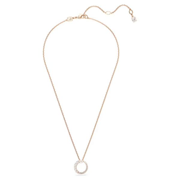 Pingente Swarovski Matrix Crystal Pearl Lapidação redonda Branco Lacado a rosa dourado