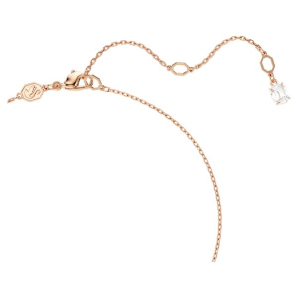 Pingente Swarovski Matrix Crystal Pearl Lapidação redonda Branco Lacado a rosa dourado
